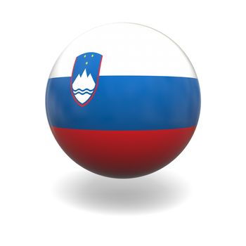 National flag of Slovenia on sphere isolated on white background