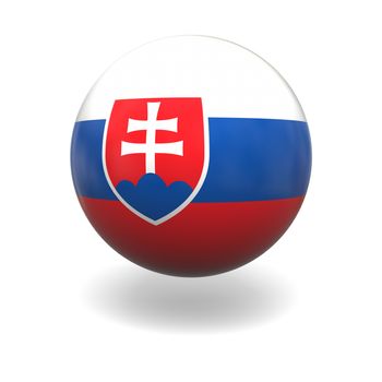 National flag of Slovakia on sphere isolated on white background