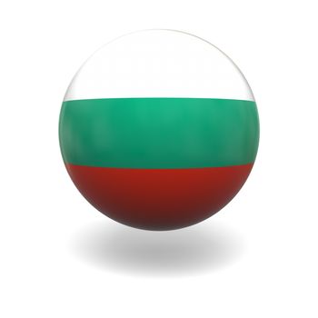 National flag of Bulgaria on sphere isolated on white background