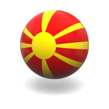 National flag of Macedonia on sphere isolated on white background