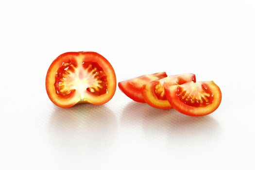 Tomato vegetables pile isolated on white background cutout