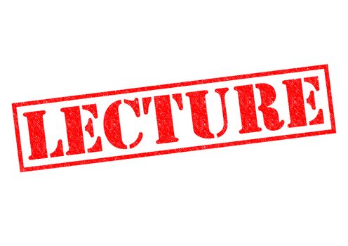 LECTURE red Rubber Stamp over a white background.