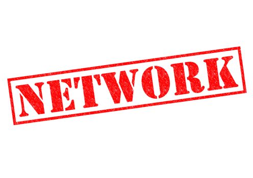 NETWORK red Rubber Stamp over a white background.