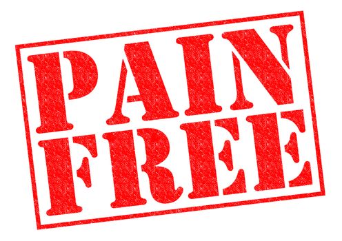 PAIN FREE red Rubber Stamp over a white background.