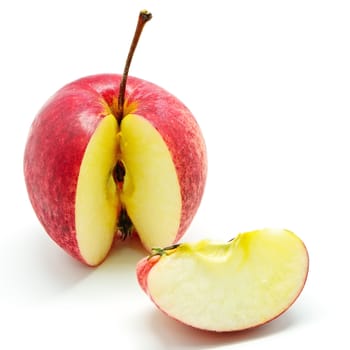 Ripe red apple, isolated on a white background
