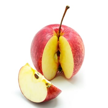 Ripe red apple, isolated on a white background