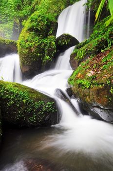 Waterfall in Thai National Park, Romklao-Paradorn Waterfall, Phu Hin Rong Kla National Park, Thailand