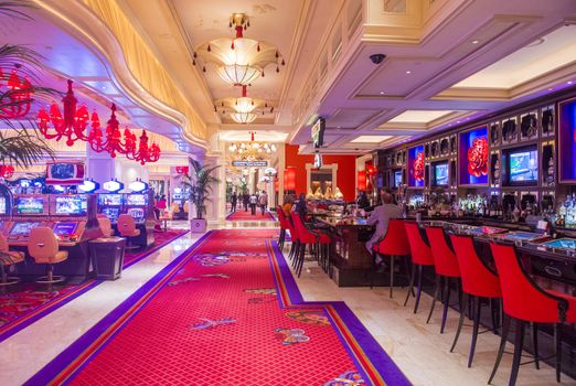 LAS VEGAS -NOV 24 : The the interior of Wynn Hotel and casino on November 24 2013 in Las Vegas. The hotel has 2,716 rooms and opened in 2005.