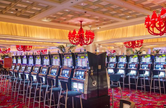 LAS VEGAS -NOV 24 : The the interior of Wynn Hotel and casino on November 24 2013 in Las Vegas. The hotel has 2,716 rooms and opened in 2005.