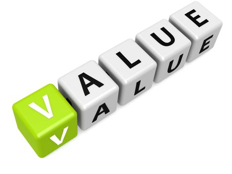 Green value buzzword image with hi-res rendered artwork that could be used for any graphic design.