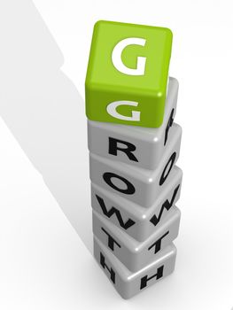 Growth buzzword green image with hi-res rendered artwork that could be used for any graphic design.