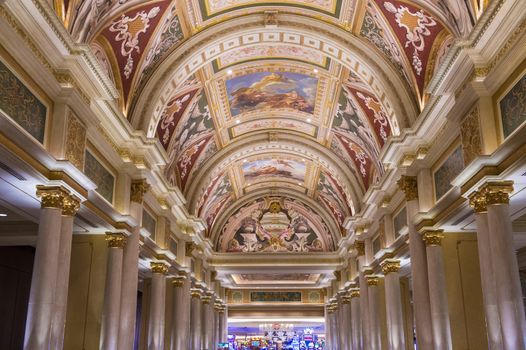 LAS VEGAS - NOV 15 : The interior of the Venetian hotel & Casino in Las Vegas on November 15, 2013. With more than 4000 suites it's one of the most famous hotels in the world.