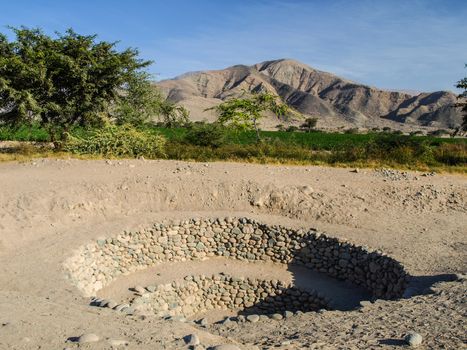 Aquaducts of Cantayoc near Nazca (Peru)