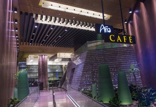 LAS VEGAS - JAN 13 : The interior of Aria Resort and Casino in Las Vegas on January 13 2014. The Aria was opened on 2009 and is the world's largest hotel to receive LEED Gold certification