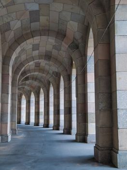 Arcade Walk in genramn congress hall (Nuremberg, Germany)