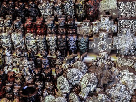 Small carved statues in witch market (La Paz, Bolivia)