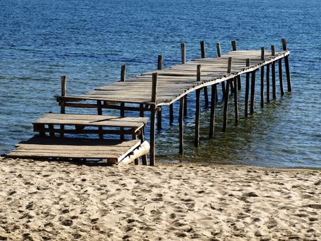 Pier in Titicaca lake (Island of the Sun, Bolivia)