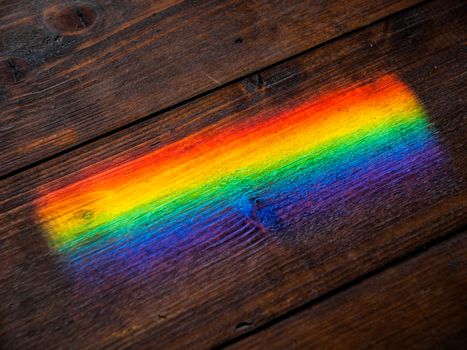 Refraction effect on the wooden floor