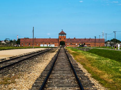 Train platform in Birkenau concentration camp (Poland)