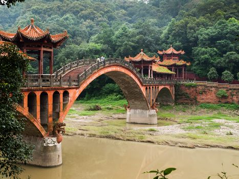 Ancient bridge near Leshan (Sichuan, China)