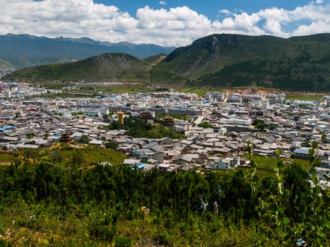 View of Zhongdian city (Yunnan, China)
