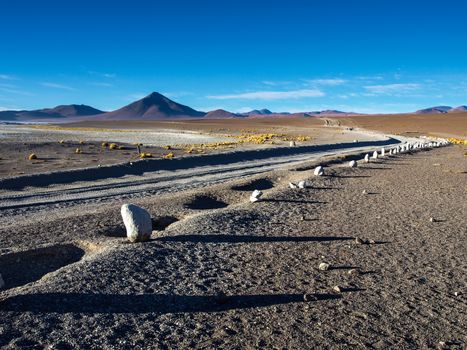 Gravel road on Altiplano (Bolivia)