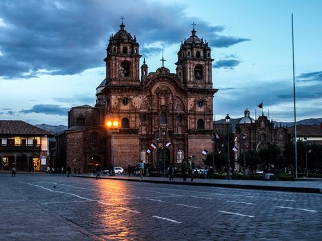 Curch at the Main Square (Plaza de Armas, Cusco, Peru)