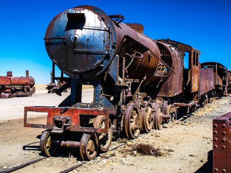 Train cementary near Uyuni (Bolivia)