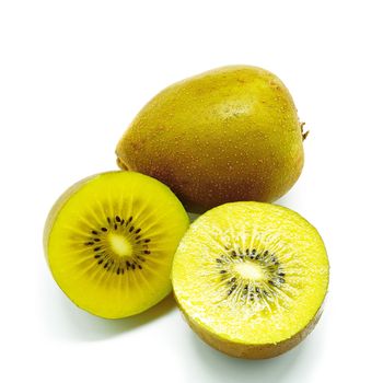 Ripe Kiwi fruit, isolated on a white background