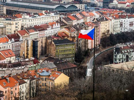 Czech flag in Prague (Czech Republic)