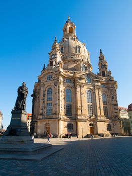 Fraunekirche - the most known cathedral in Dresden (Saxony, Germany)