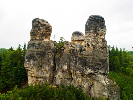 Sandstone formations in Bohemian Paradise (Czech Republic)