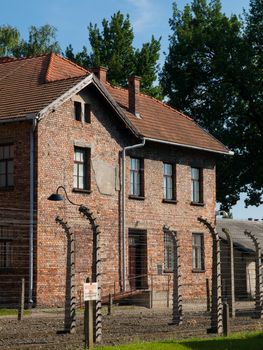 Building in Auschwitz concentration camp (Poland)