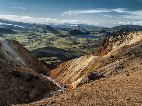 Icelandic landscape around Laugavegur trek