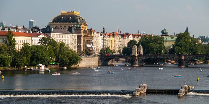 National Theatre and Vltava River (Prague, Czech Republic)