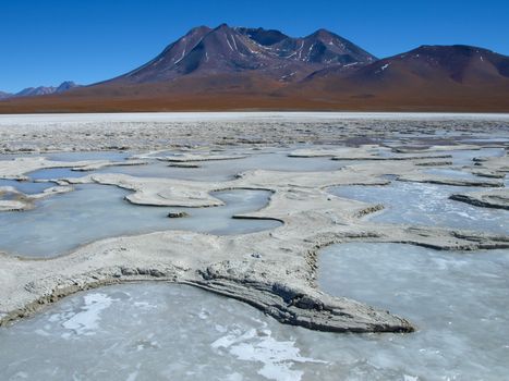 Frozen lagoon in Eduardo Avaroa Andean Fauna National Reserve (Bolivia)