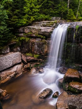 Autumn waterfall in Jizera mountains (Czech Republic)