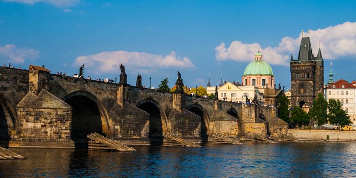 Charles Bridge and Old Town Bridge Tower in Prague (Czech Republic)