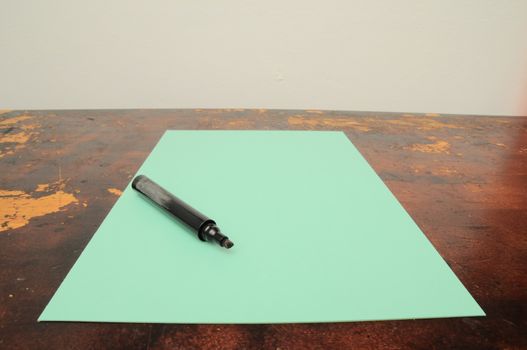 Exam Concept Picture Paper Sheet on a Wooden Table