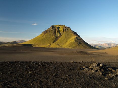 Green hill on Laugavegur trek (Iceland)