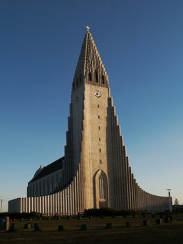 Hallgrimskirkja cathedral in Reykjavik (Iceland)