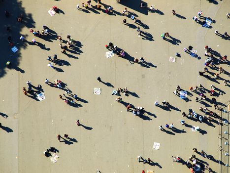 People under Eiffel tower (Paris, France)