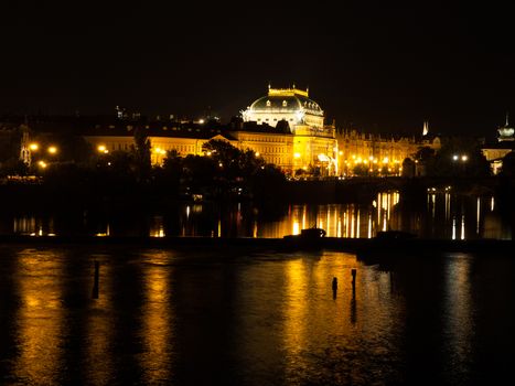 Vltava River and National Theatre (Prague, Czech Republic)