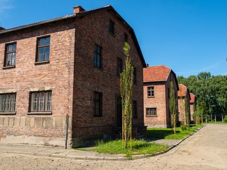 Buildings in Auschwitz concentration camp (Poland)