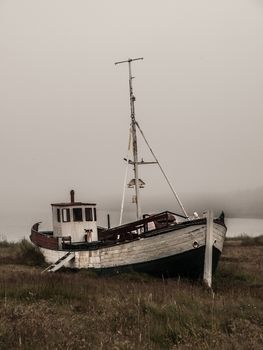 Old boat in the grass (Iceland)