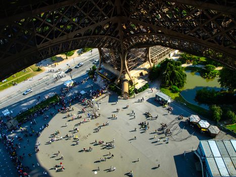 People under Eiffel tower (Paris, France)