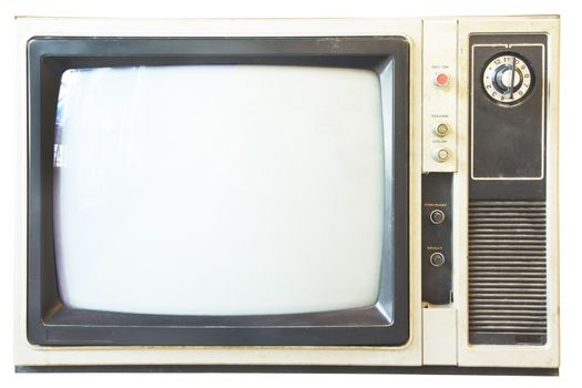 Vintage television isolated with clipping path 