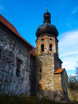Devasted monastery in Pivon (Czech Republic)