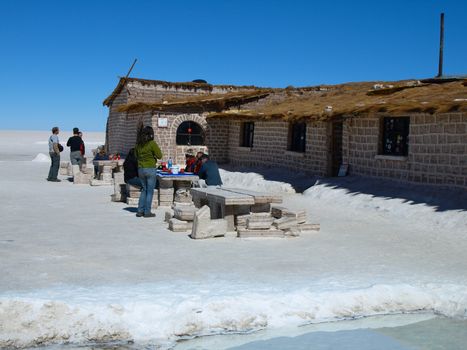 Salt hotel near Uyuni (Bolivia)