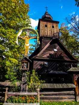 Old wooden church in Roznov museum (Czech Republic)